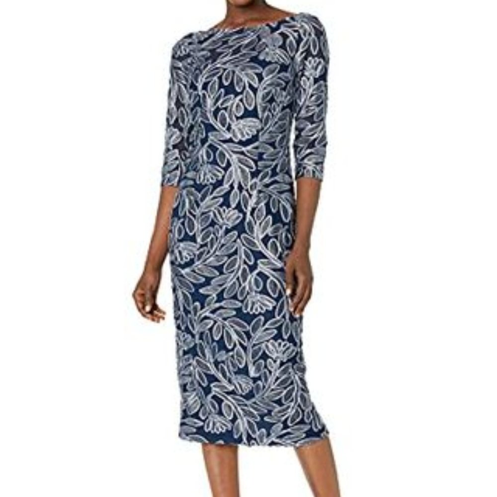 Js Collections Embroidered Elbow Sleeve Cocktail … - image 1